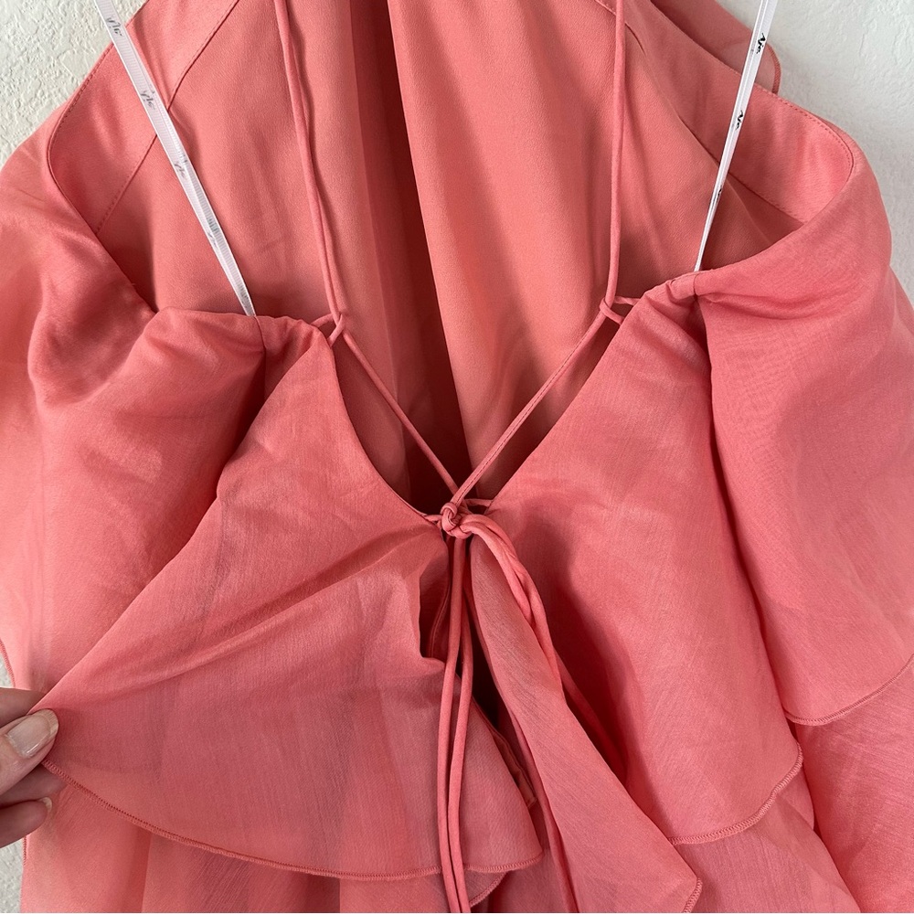 AJE PANDOREA LAYERED MINI DRESS WASHED CORAL SZ AU 14, US 10 - Picture 6 of 12